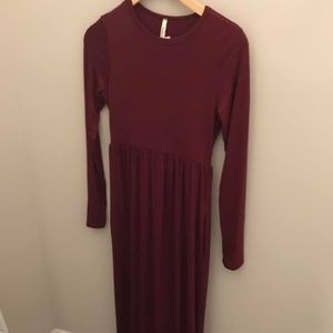 Long Sleeve Maxi Dress with Pockets